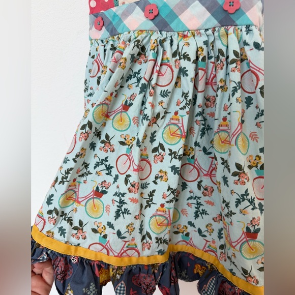 Matilda Jane Dress Ruffle Wonderment Bikes and Books Floral size 6 Pink - Picture 4 of 6